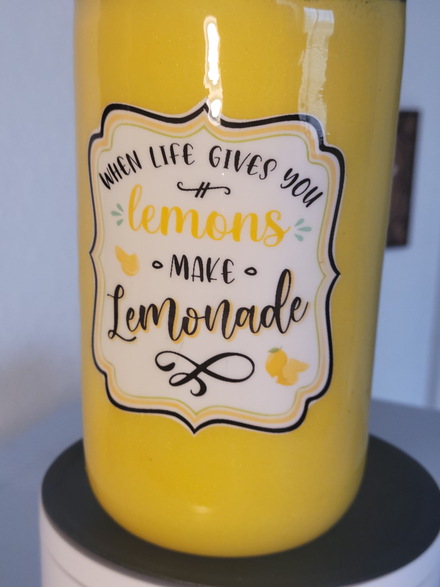 Lemonade Drinking Mason Jar with Straw