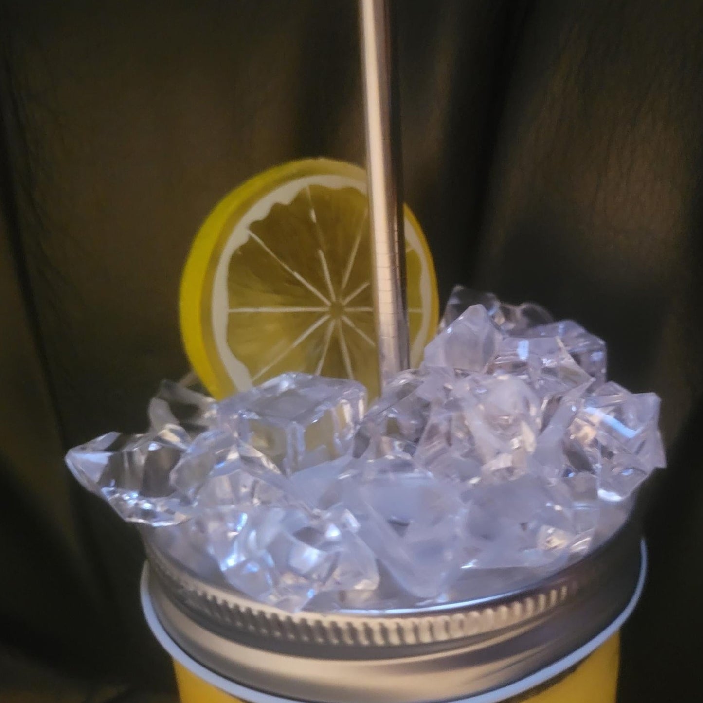 Lemonade Drinking Mason Jar with Straw